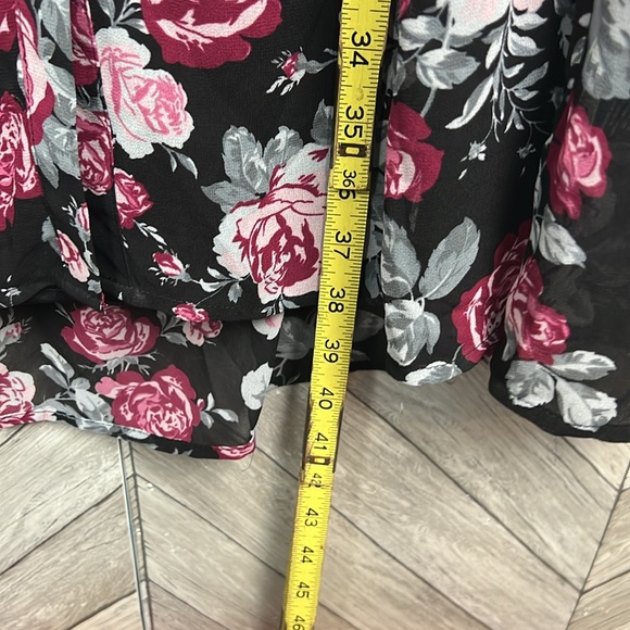 Torrid sheer chiffon black floral shirt dress size 2x - Picture 7 of 8